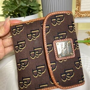 Dooney & Bourke Brown and Gold Monogram Wallet